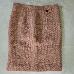 J. Crew Wool Tweed Textured Pink Pencil Skirt Fall Autumn Winter Size 6